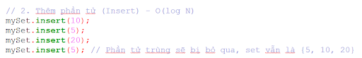 Hình ảnh minh họa thêm phần tử vào set