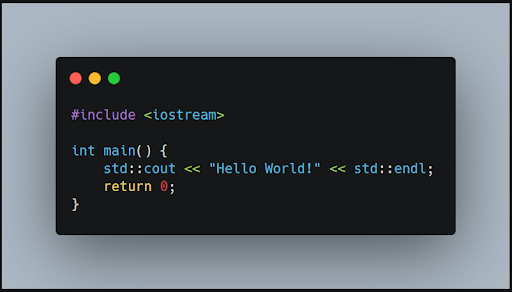 Code Hello World C++ cơ bản