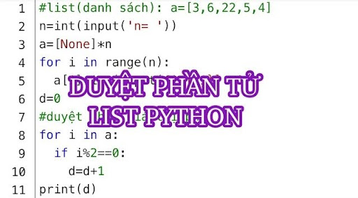 Duyệt list Python