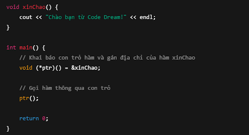 Ví dụ con trỏ hàm trong C++
