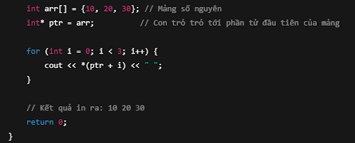 Ví dụ con trỏ với mảng trong C++