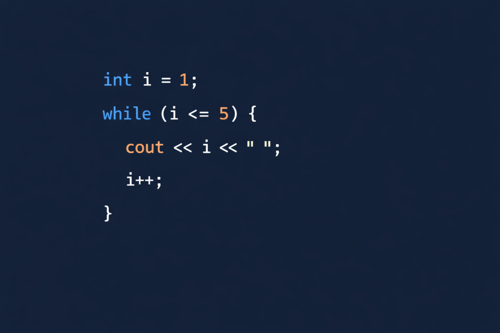 Ví dụ minh họa vòng lặp while C++