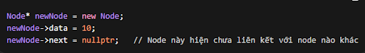 Ví dụ về khởi tạo một node mới